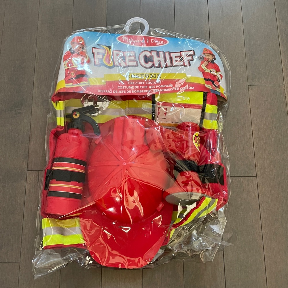 Melissa & Doug Red Firefighter Costume Set